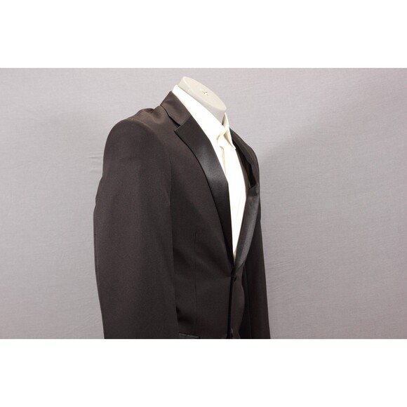 Bolzano Men's Black 2 Piece Suit TUX 2 Btn 36R Pleated Fronts 30" Waist - Picture 5 of 12